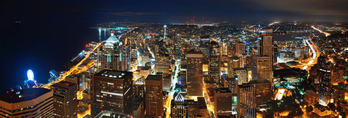 Seattle rooftop panorama