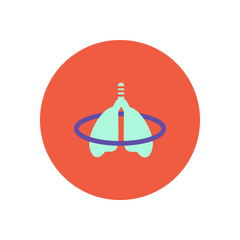 stylish icon in color circle inflammation lungs 