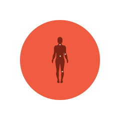 stylish icon in color circle body osteoarthritis