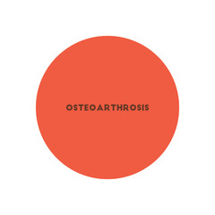 stylish icon in color circle osteoarthritis text 