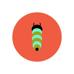 stylish icon in color circle insect caterpillar