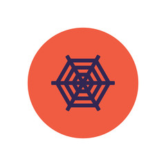 stylish icon in color circle spider web 