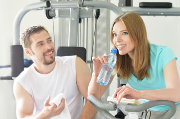 Attractive couple at the gym