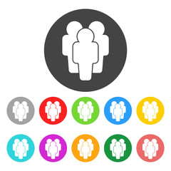 Illustration of people - icon silhouettes. Flat vector