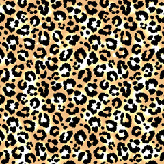 Seamless leopard pattern. Vector. - obrazy, fototapety, plakaty