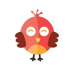 Llittle cute red chick vector color flat icon. 