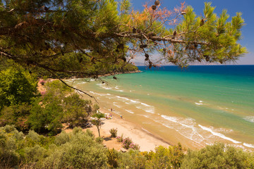 Beautiful sand beaches of Kusadasi National Park in Aegean Sea,Turkey