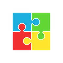 Obraz premium Puzzle icon flat illustration