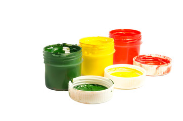 gouache paint on white background