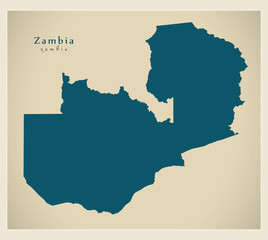 Modern Map - Zambia ZM