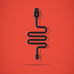 Plug Wire Cable USB Computer vector illustration , USB Cable flat logo