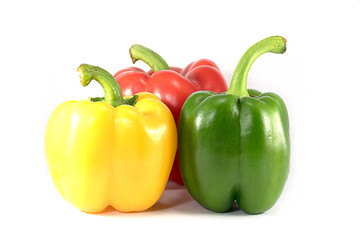 bell peppers isolated on white background