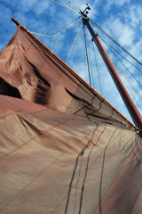 Sails of a Traditional Dutch Barge Design Ship