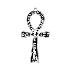 Vector. Key of Life, Stunning Egyptian Ankh symbol. Black EPS-10