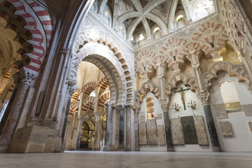 Arches Pillars Mezquita Cordoba Spain. 