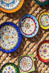 Colorful ceramic spanish plates.
