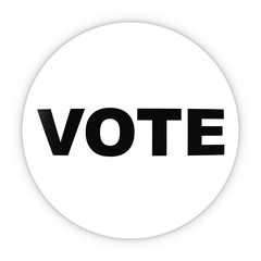 Vote White Button Isolated on White Background 3D Illustration