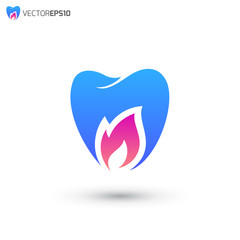 Fototapeta premium Abstract Dental Flame Logo