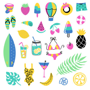 Summer vector elements collection
