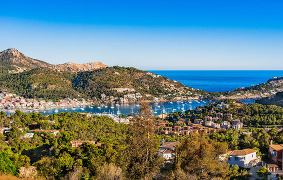 Panorama Mittelmeer Küste Mallorca Spanien Port Andratx