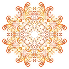 Ornate flowers henna colors vector mandala in indian style
