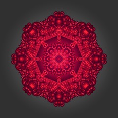 Vector colorful illustration of round floral ornament