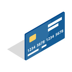 Bank card icon, isometric 3d style