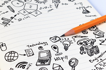 Math formulas on notebook with copy space. Studying math back to school. Math symbols for...