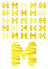 M Letters Icons Set - Isolated On White Background - Vector Illustration, Graphic Design. For Web, Websites, Print