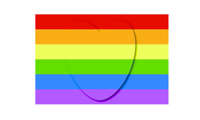 Flag with gay pride colors painted