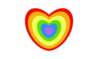 Hearts with gay pride colors
