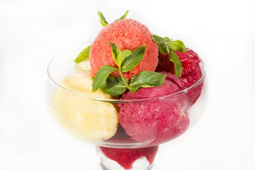 sorbet cold bright bowl berry glass fruit