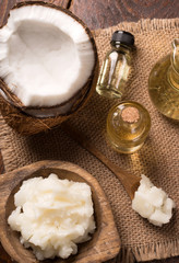 coconut oil and fresh coconut