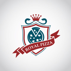 restaurant design of royal pizza label 