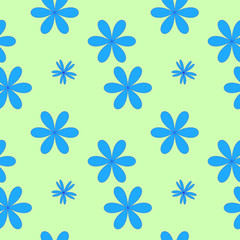 Flower blue seamless pattern