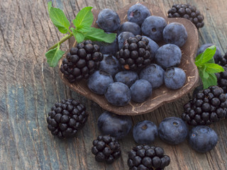 blackberries and blueberries