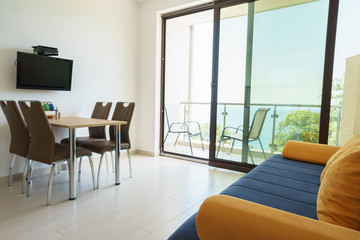 Interior of a living room in a guest house