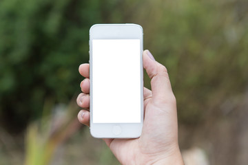 Women hand using smart phone