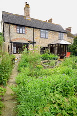 Fototapeta na wymiar Old cottage with garden in Devon, England