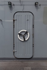 Steel door on battleship
