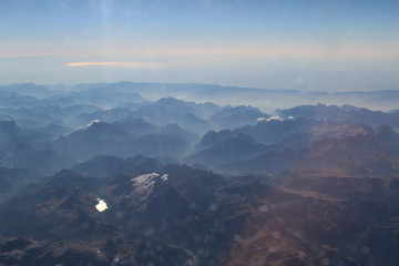 View on a mountains from the plain