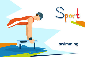 Fototapeta na wymiar Disabled Athlete Swimming Sport Competition