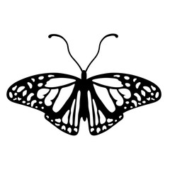 Black and white butterfly logo