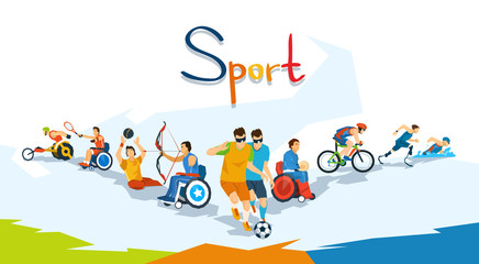 Fototapeta premium Disabled Athletes Sport Competition Banner