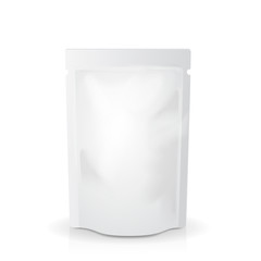 White blank sealed foil food or drink pouch pack