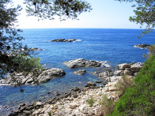 Beautiful sea shore and rocks in Costa Brava (Spain)