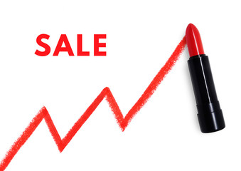 A chart drawn by a red lipstick