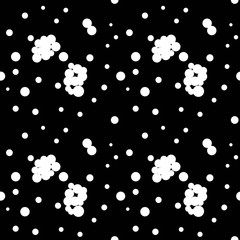 Polka dot white chaotic seamless pattern