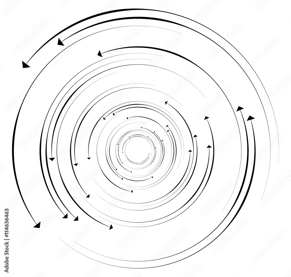 Poster concentric, circular arrows. random dynamic circle arrows.