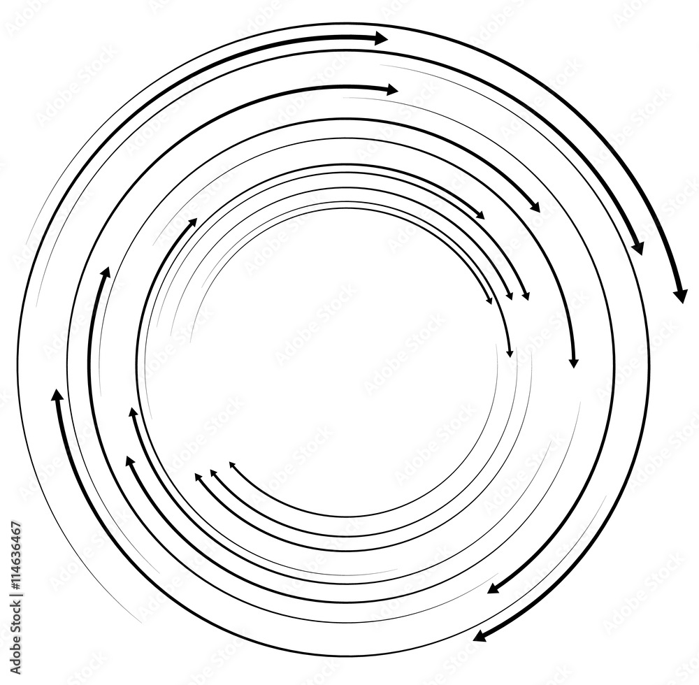 Poster concentric, circular arrows. random dynamic circle arrows.